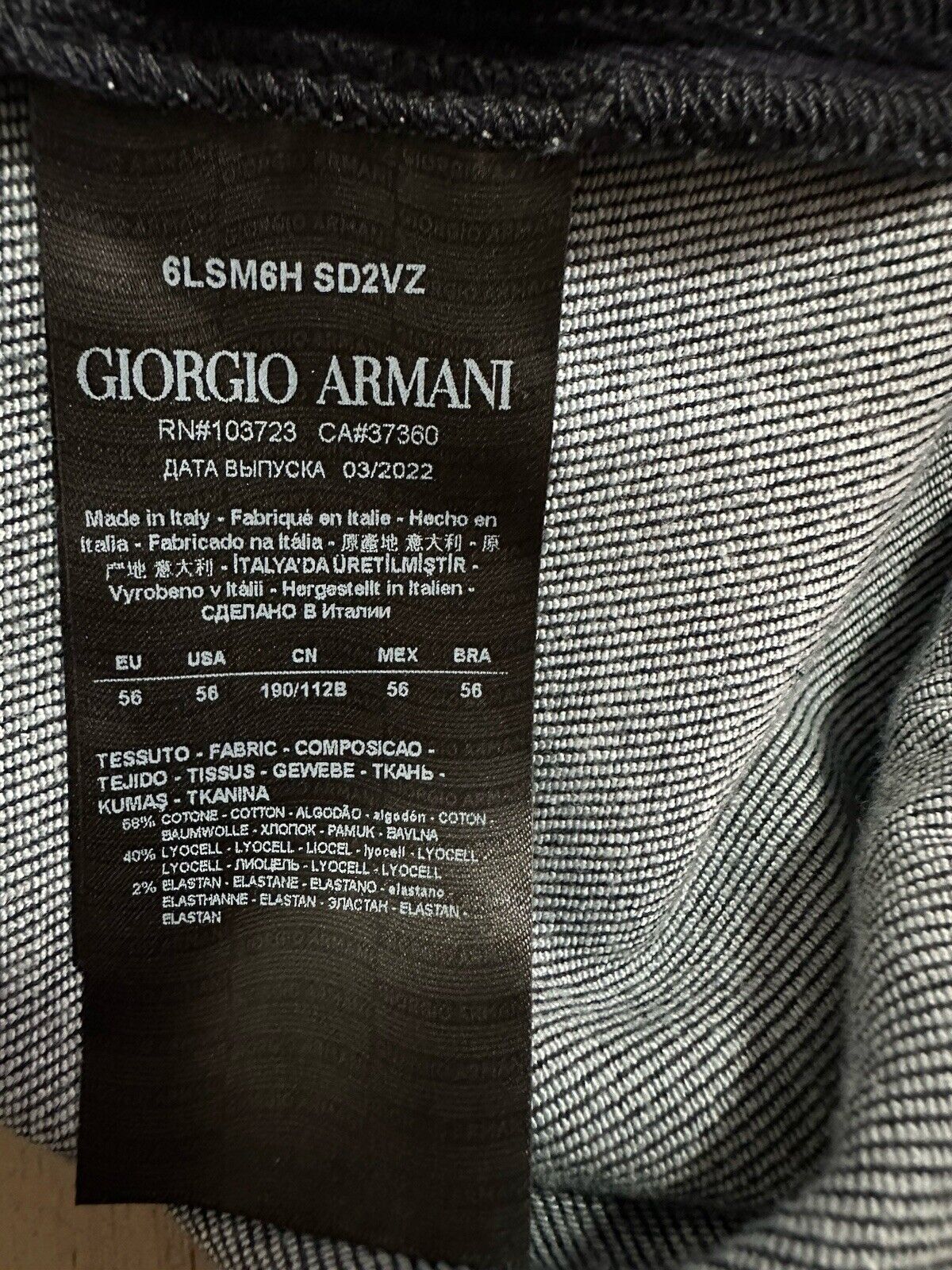 New $1800 Giorgio Armani Men’s Track Suit Sets Navy 46 US/56 Eu Italy