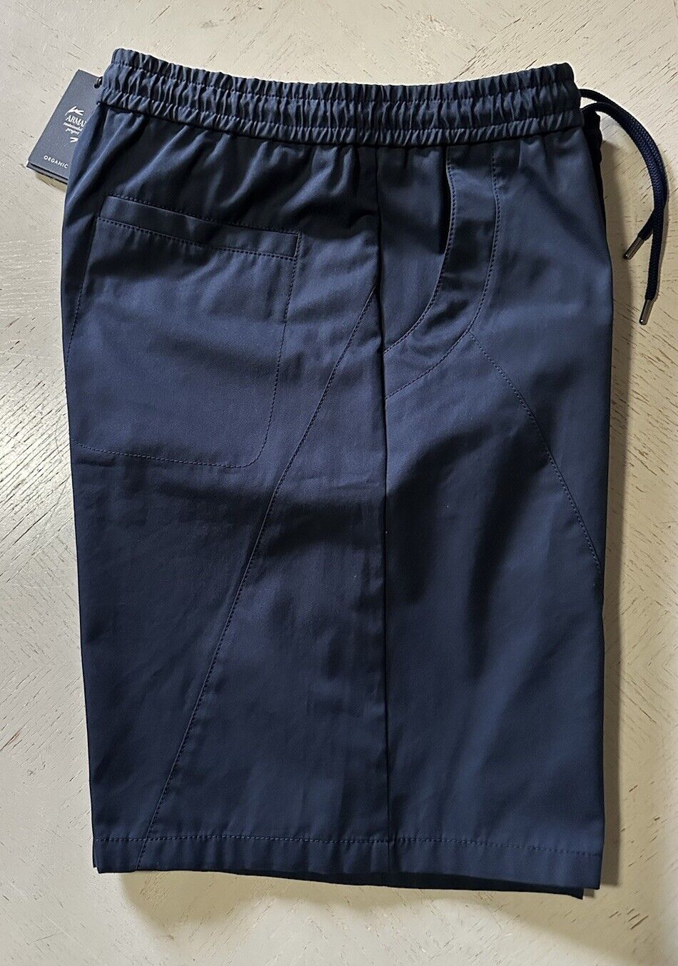 NWT $1045 Giorgio Armani Men Drawstring Bermuda Short Pants Navy 32 US/48 Eu