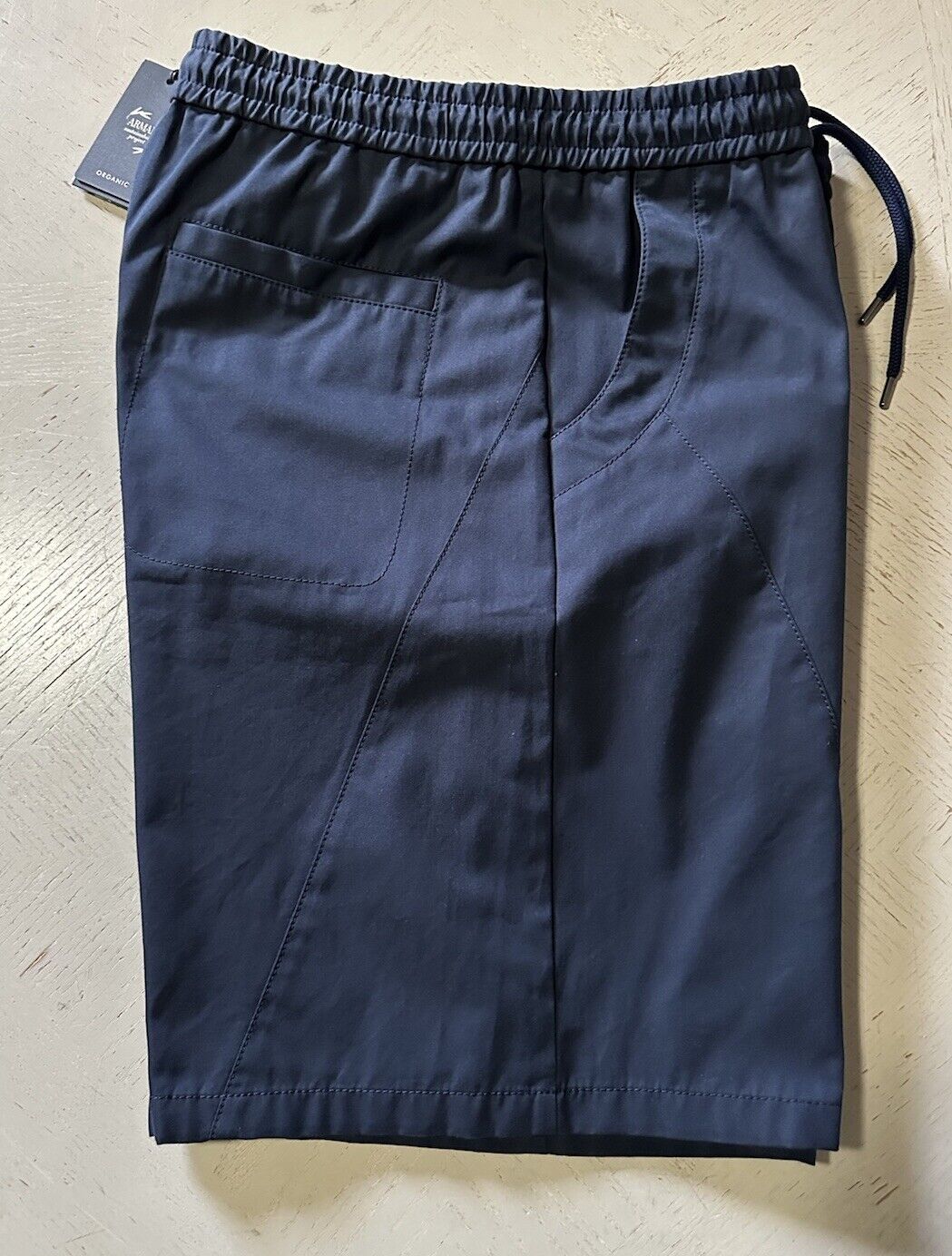 NWT $1045 Giorgio Armani Men Drawstring Bermuda Short Pants Navy 32 US/48 Eu