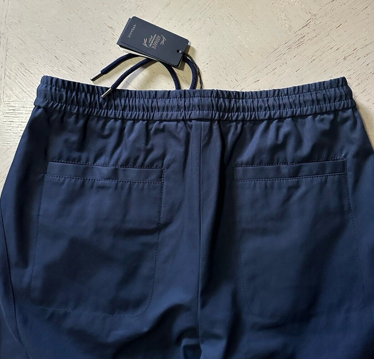 NWT $1045 Giorgio Armani Men Drawstring Bermuda Short Pants Navy 32 US/48 Eu