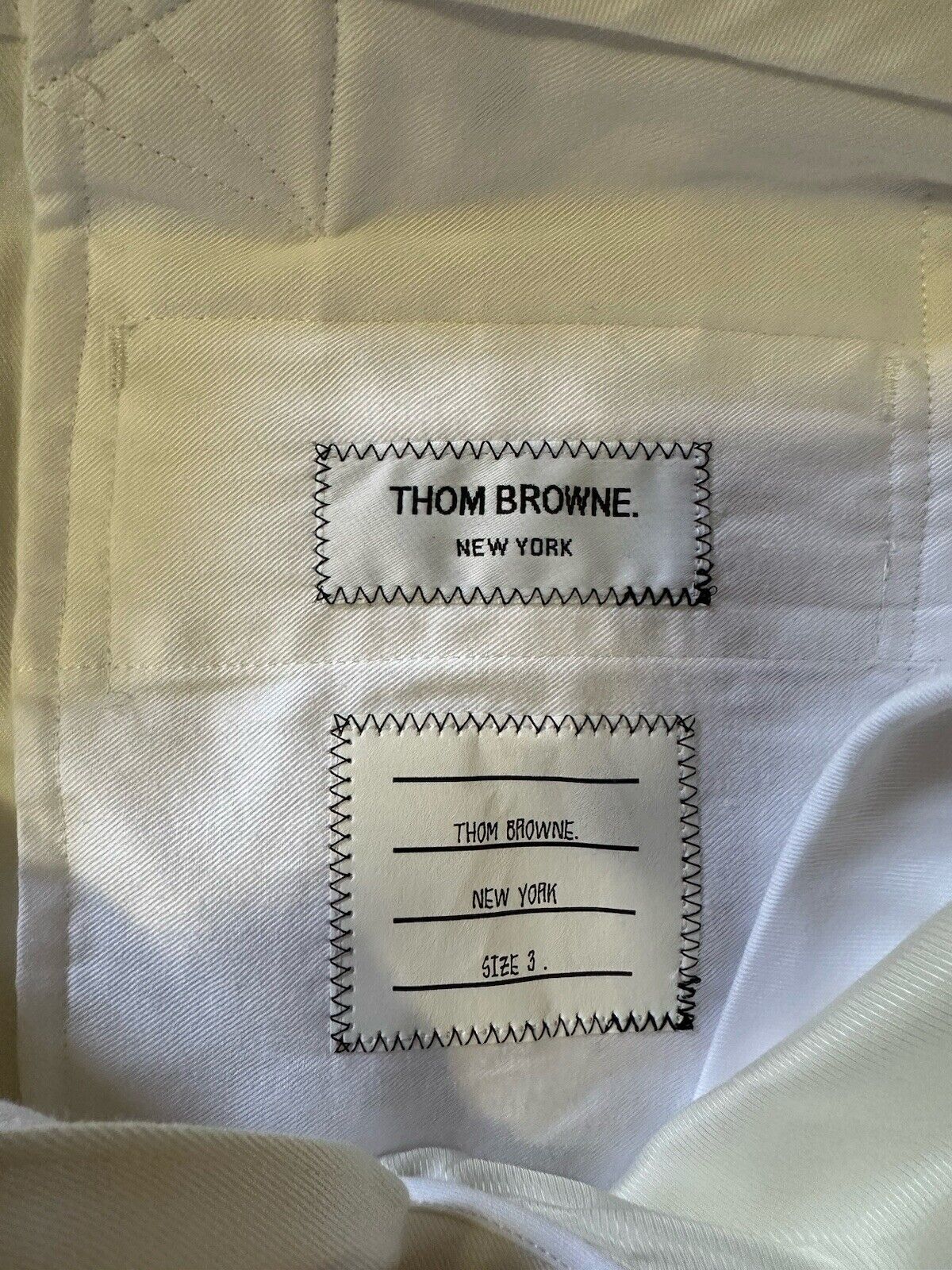 NWT $1010 Thom Brown Men Sold Bermuda Short Pants White Size 3 ( L )