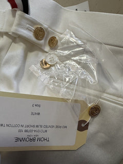NWT $1010 Thom Brown Men Sold Bermuda Short Pants White Size 3 ( L )