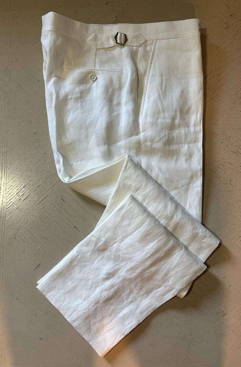 NWT  Ralph Lauren Purple Label Men’s Linen Pants White 36 US/52 Eu Italy