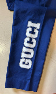 New $1100 Gucci Men Drawstring Military Cotton Pants Blue Size 58 Eu/42 US