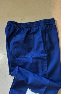 New $1100 Gucci Men Drawstring Military Cotton Pants Blue Size 58 Eu/42 US
