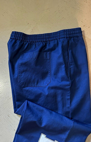 New $1100 Gucci Men Drawstring Military Cotton Pants Blue Size 58 Eu/42 US