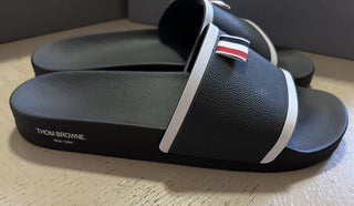 NIB Thom Browne  Logo Slides Sandal Dark Gray Size 8 US/41 Eu Italy