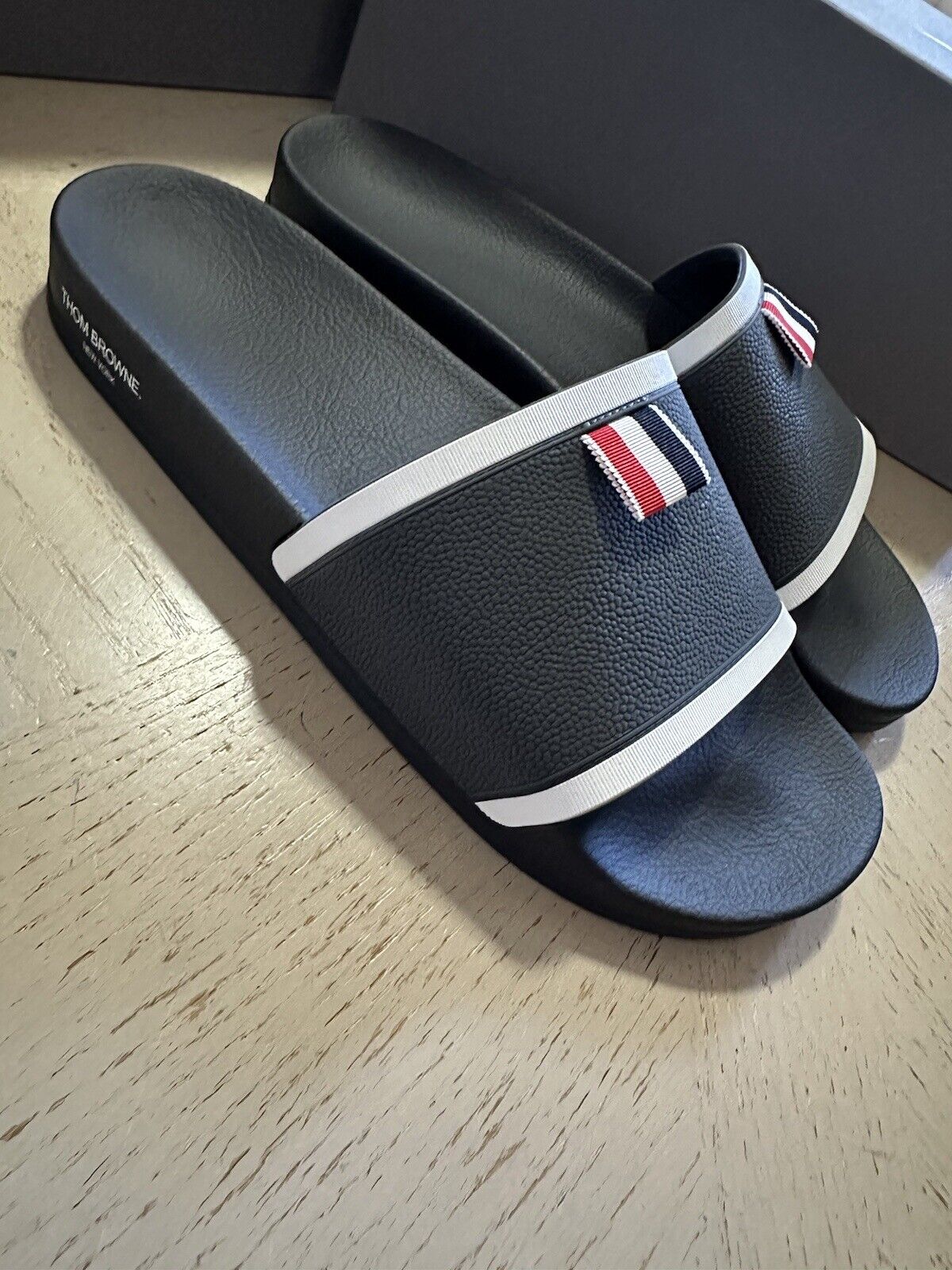 NIB Thom Browne  Logo Slides Sandal Dark Gray Size 8 US/41 Eu Italy