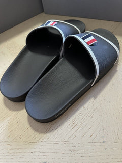 NIB Thom Browne  Logo Slides Sandal Dark Gray Size 8 US/41 Eu Italy