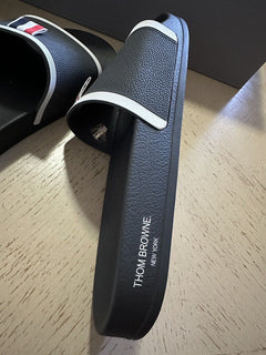 NIB Thom Browne  Logo Slides Sandal Dark Gray Size 8 US/41 Eu Italy