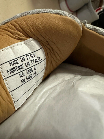 NIB Thom Browne Men Leather & Mesh Training Sneakers Shoes Gray 11 US/44 Eu Ita