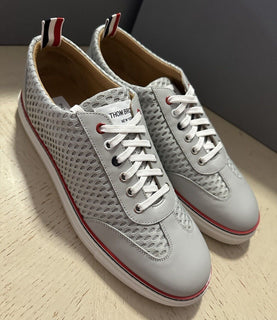 NIB Thom Browne Men Leather & Mesh Training Sneakers Shoes Gray 11 US/44 Eu Ita