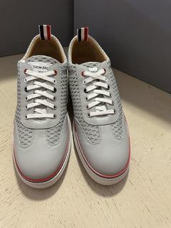 NIB Thom Browne Men Leather & Mesh Training Sneakers Shoes Gray 11 US/44 Eu Ita