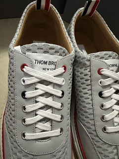 NIB Thom Browne Men Leather & Mesh Training Sneakers Shoes Gray 11 US/44 Eu Ita