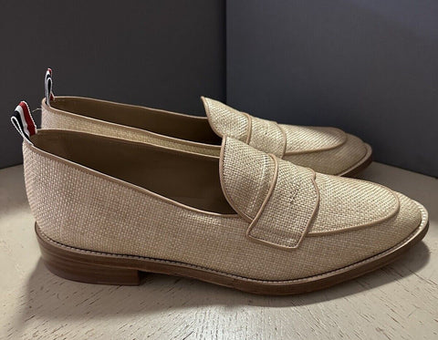 NIB $850 Thom Browne Men Textured Penny Loafers Shoes Natural 9 US/42 EU Italy