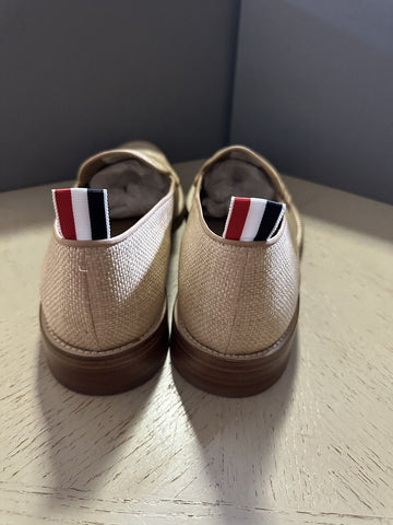 NIB $850 Thom Browne Men Textured Penny Loafers Shoes Natural 9 US/42 EU Italy