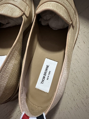 NIB $850 Thom Browne Men Textured Penny Loafers Shoes Natural 9 US/42 EU Italy