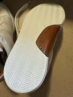 New $950 Ermenegildo Zegna Couture Leather Sneakers White Size 7 US/40 Eu