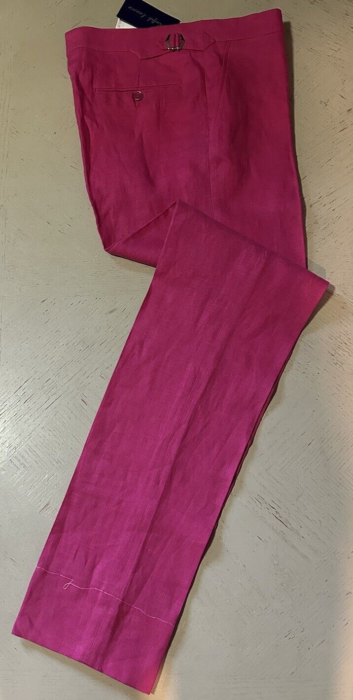 NWT  Ralph Lauren Purple Label Men’s Linen Pants Summer Pink 32 US/48 Eu Italy