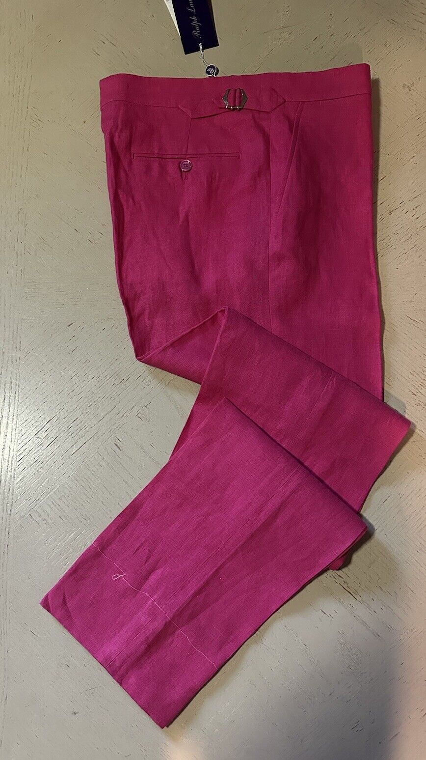 NWT  Ralph Lauren Purple Label Men’s Linen Pants Summer Pink 32 US/48 Eu Italy