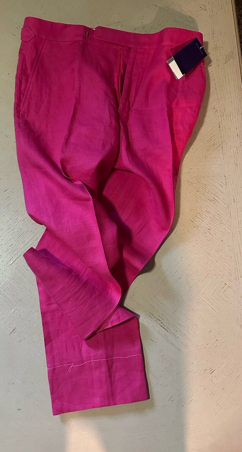 NWT  Ralph Lauren Purple Label Men’s Linen Pants Summer Pink 32 US/48 Eu Italy