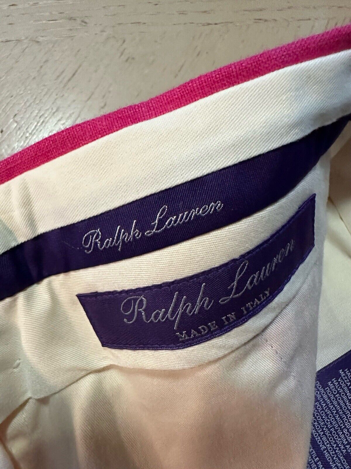 NWT  Ralph Lauren Purple Label Men’s Linen Pants Summer Pink 32 US/48 Eu Italy