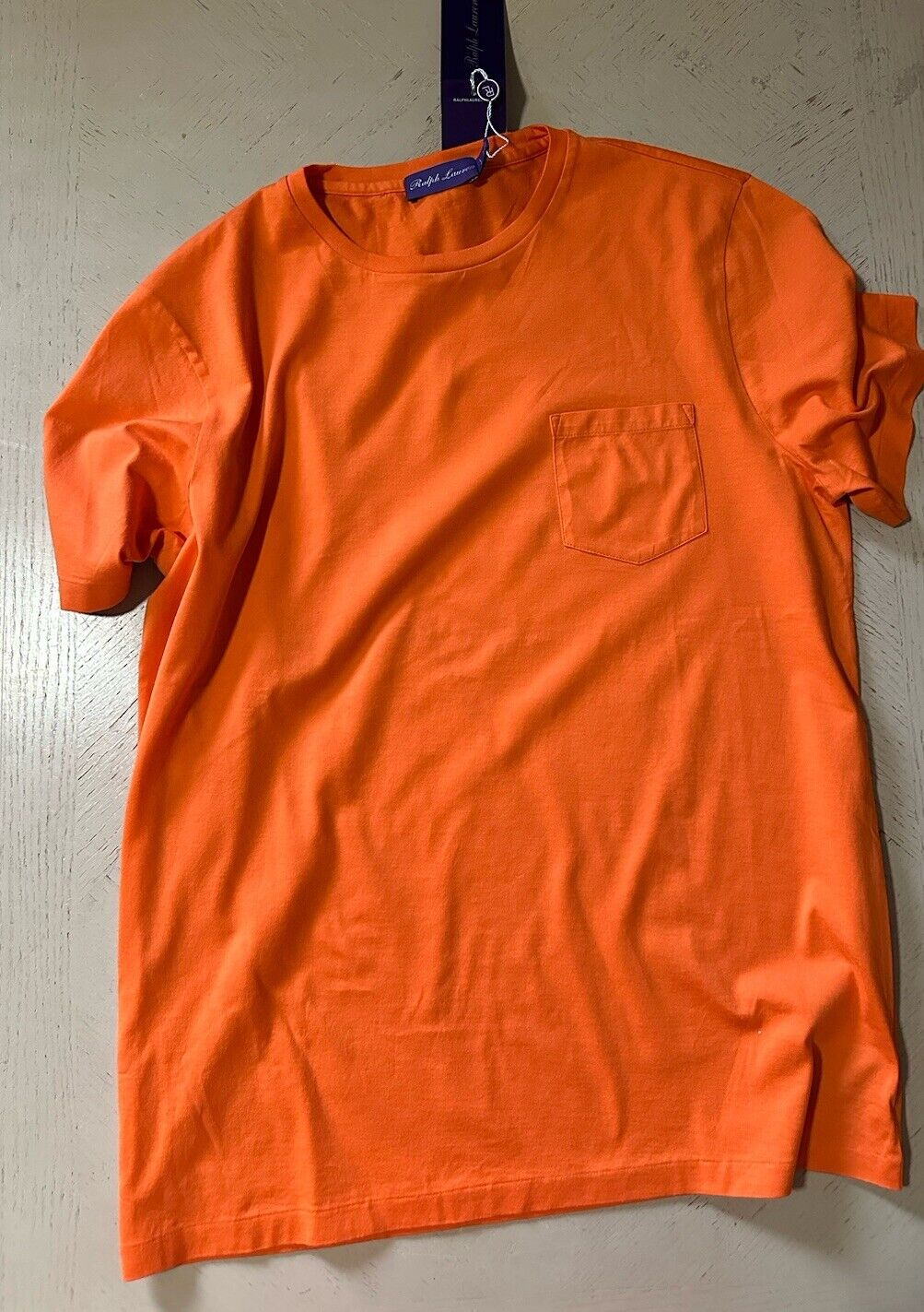 NWT Ralph Lauren Purple Label Men's Cotton T-Shirt Orange Size L