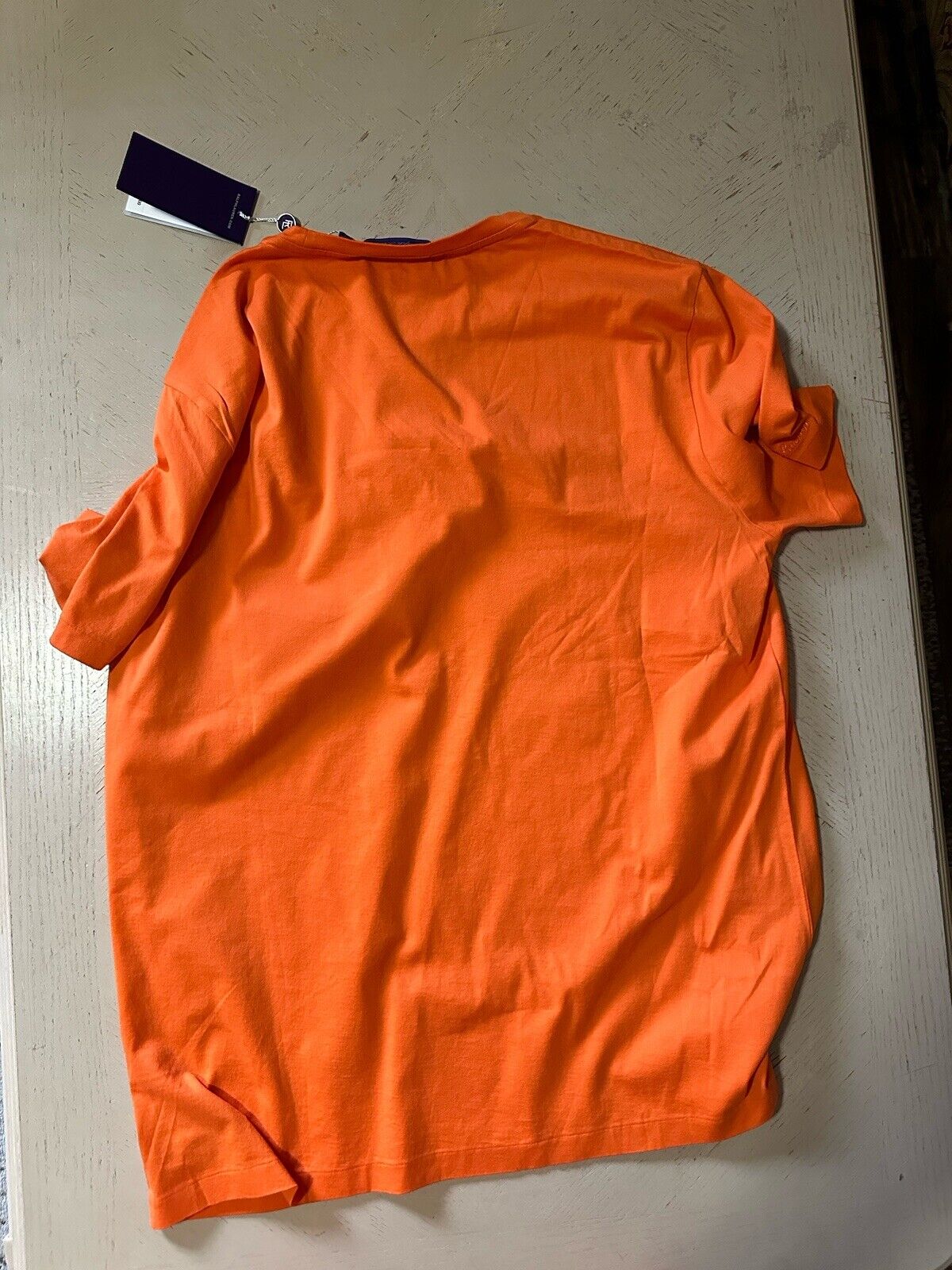 NWT Ralph Lauren Purple Label Men's Cotton T-Shirt Orange Size L