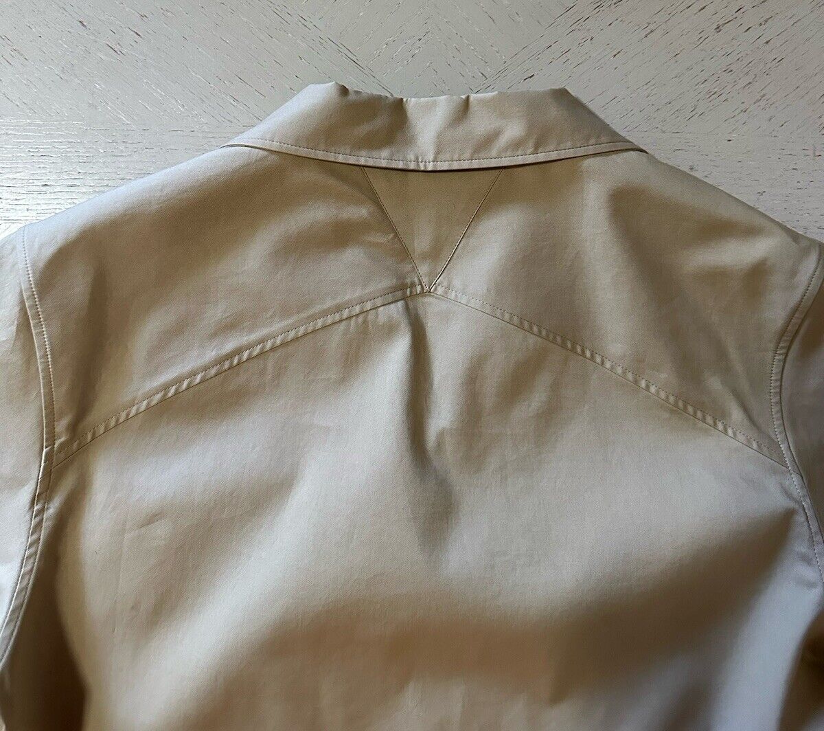 NWT $850 Bottega Veneta Men Light Weight Cotton Canvas Shirt Khaki S ( 48 Eu )