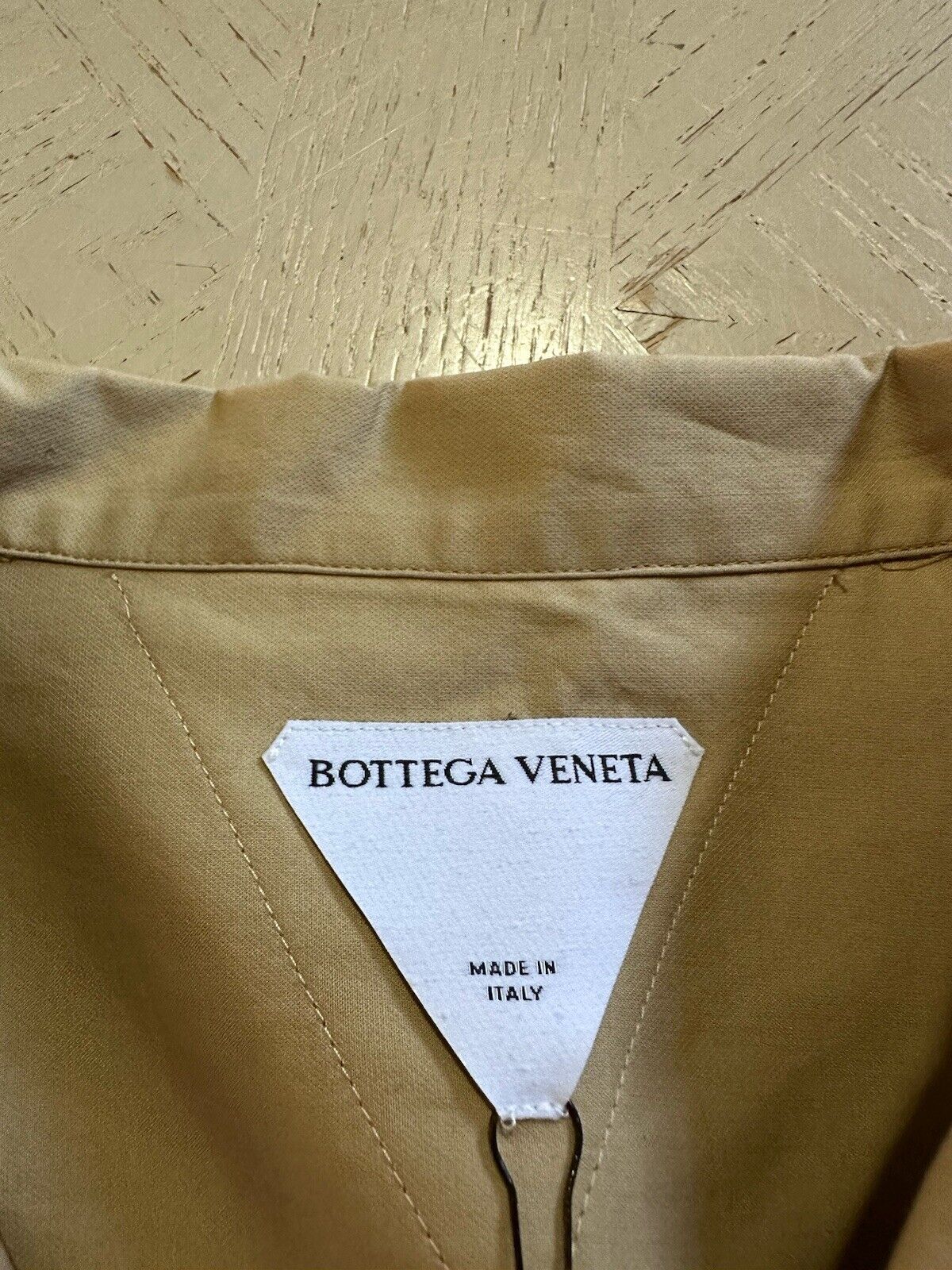 NWT $850 Bottega Veneta Men Light Weight Cotton Canvas Shirt Khaki S ( 48 Eu )