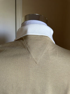 NWT $700 Bottega Veneta Men Cotton Piquet Polo Shirt White/Yellow/Brown Size S