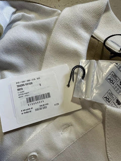 NWT $700 Bottega Veneta Men Cotton Piquet Polo Shirt White/Yellow/Brown Size S