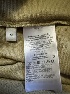 NWT $700 Bottega Veneta Men Cotton Piquet Polo Shirt White/Yellow/Brown Size S