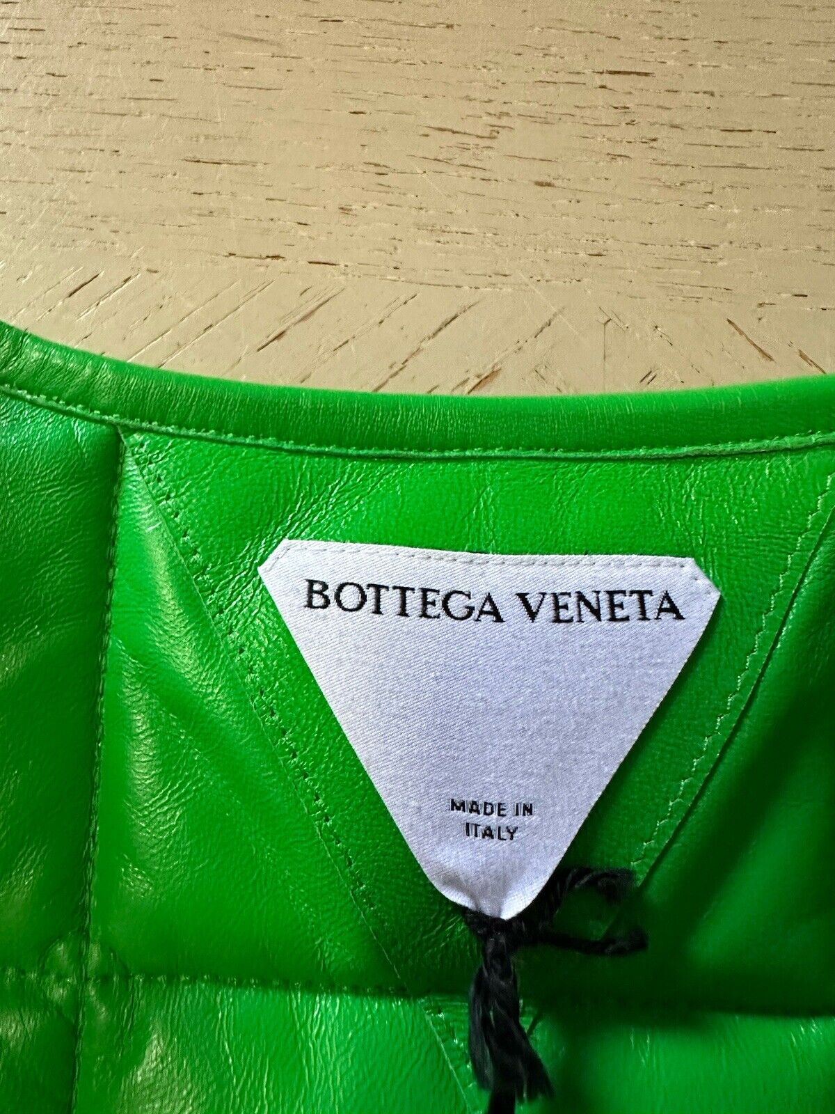 Bottega Veneta Men’s Leather Puffer Jacket Vest Green Size M Italy New $3100