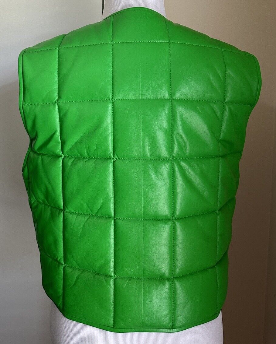 Bottega Veneta Men’s Leather Puffer Jacket Vest Green Size M Italy New $3100