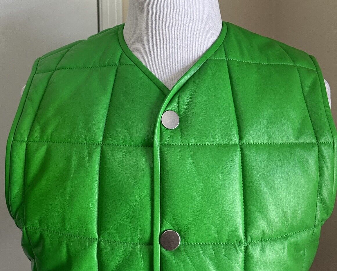 Bottega Veneta Men’s Leather Puffer Jacket Vest Green Size M Italy New $3100