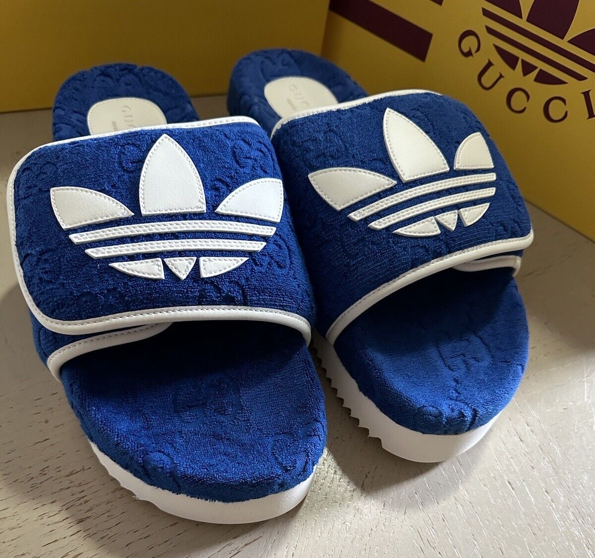 Gucci x adidas Mens Sandal Shoes Blue 11 US/10 UK 702412 New