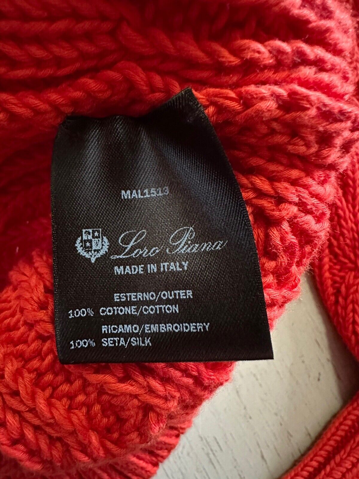 Loro Piana Women Valencia Cabled Cotton Sweater Orange Size XS Italy $3350
