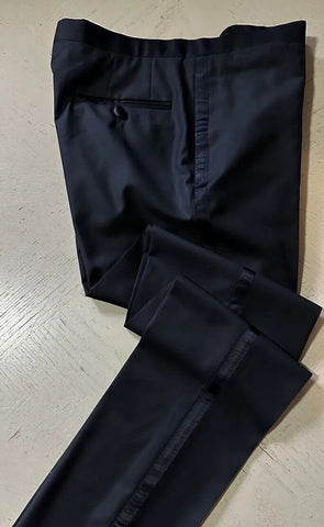 Kiton Men’s Tuxedo Pants Super 150S Wool Black 32 US/48 Eu New $2410
