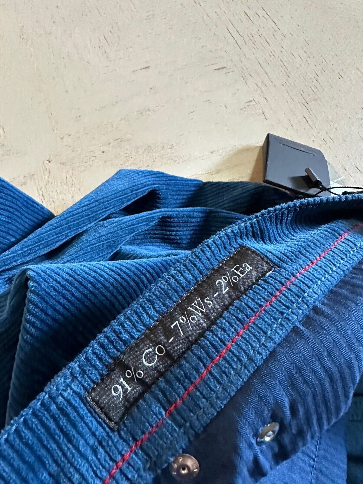 NWT $1495 Kiton Men’s Corduroy Cashmere Blend Pants Sky Blue 32 US Italy