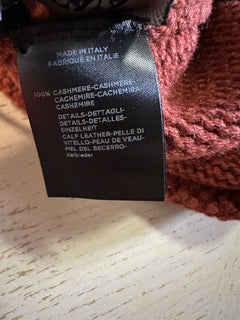 Zegna Mens Cashmere Beanie Hat Medium Red Size One Size Italy