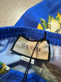 Gucci Men Drawstring Cotton Short Pants Blue/Multi 32 US/48 Eu New