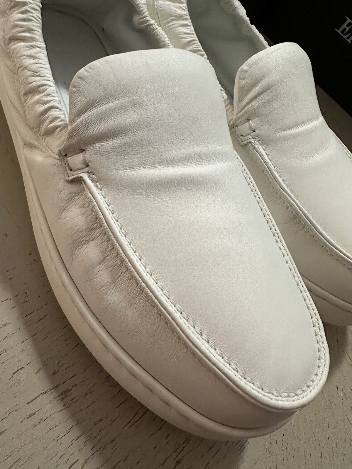 Ermenegildo Zegna Couture Leather Slippers Sneakers Shoes White 10 US New $860
