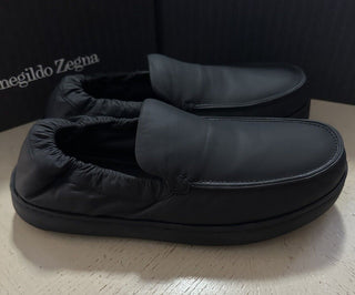Ermenegildo Zegna Couture Leather Slippers Sneakers Shoes Black 11 US New $860