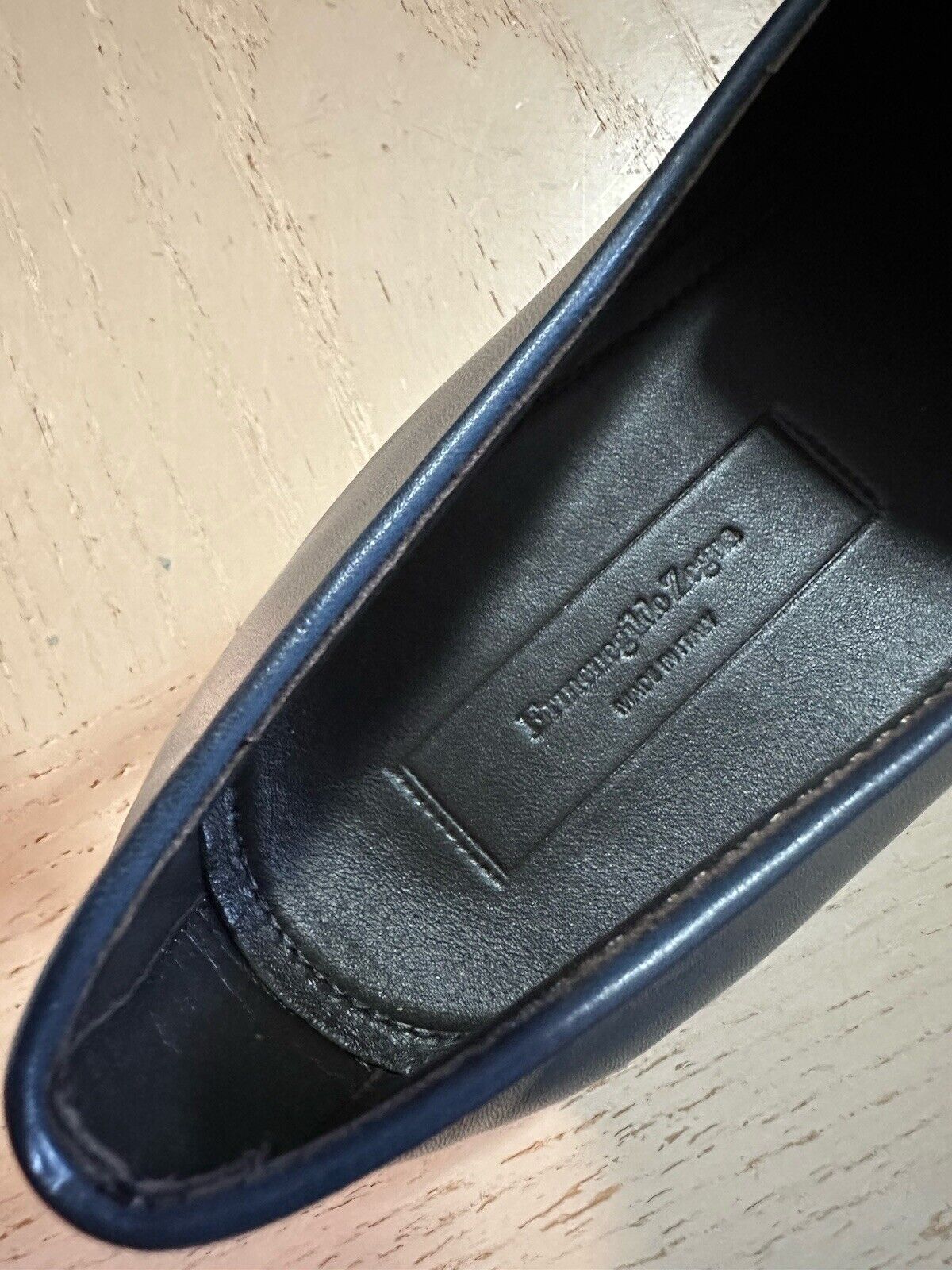 Ermenegildo Zegna Leather Reverse Construction Loafers DK Blue 10.5 US New $950