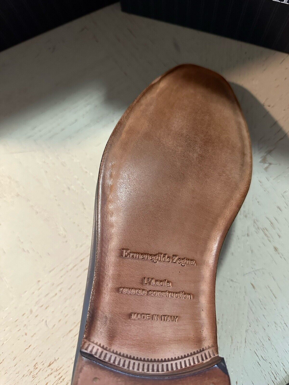 Ermenegildo Zegna Leather Reverse Construction Loafers DK Blue 10 US New $950