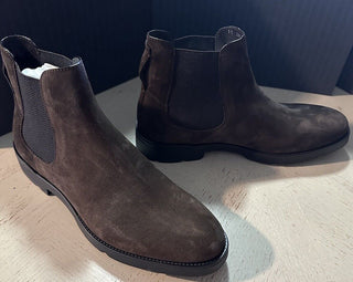 Ermenegildo Zegna Suede light weight Boots Shoes DK Brown 10 US/43 Eu New $850