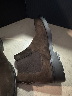 Ermenegildo Zegna Suede light weight Boots Shoes DK Brown 10 US/43 Eu New $850