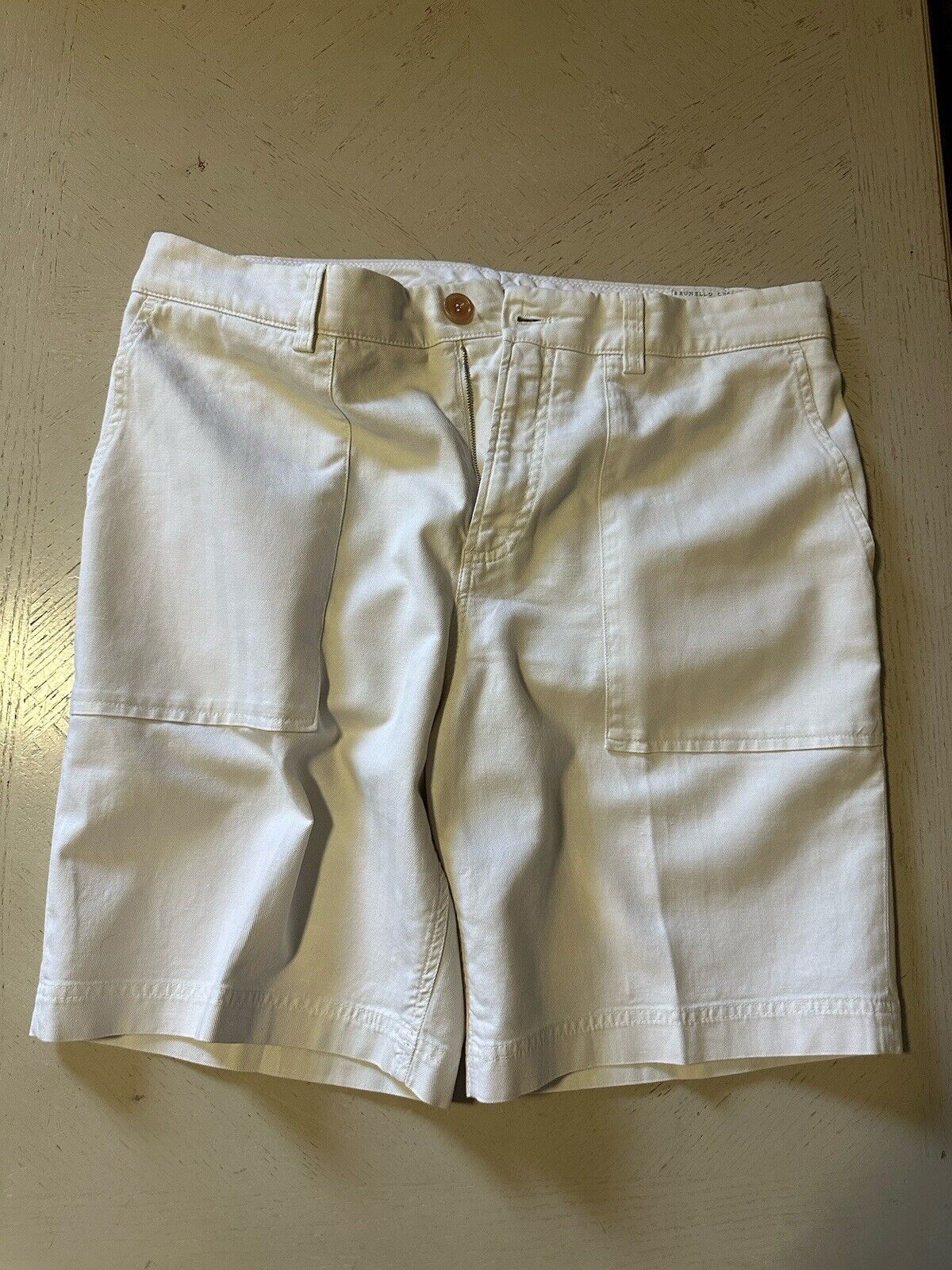 Brunello Cucinelli Men Short Pants Off White 50 Eu/Measured 36 US ) New $830