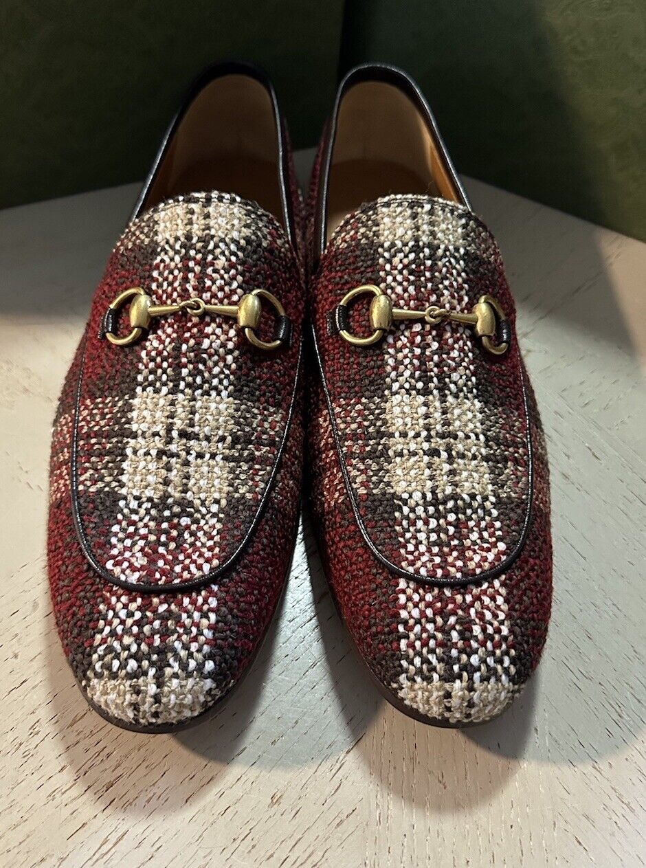 Gucci Mens Loafers Moccasin Shoes Red/Cocoa/Mul 10.5 US/9.5 UK 430088 New $920